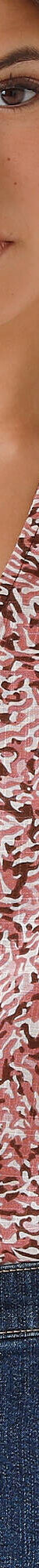 Blouse imprimée en coton ,col fendu (bois de rose / écru) Blouse imprimée en coton ,col fendu (bois de rose / écru)